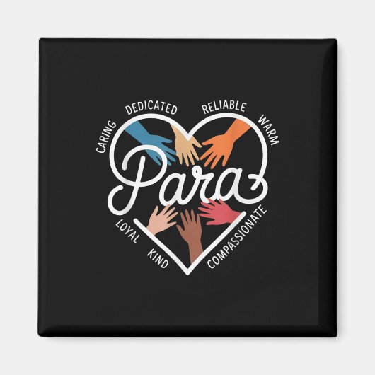 Para Heart Paraprofessional Leraar Paraeducator _ Magneet (Voorkant)