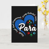 Para Heart Teacher Paraprofessional School Appreci Kaart (Gele Bloem)