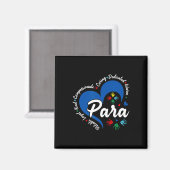 Para Heart Teacher Paraprofessional School Appreci Magneet (Voorkant / Achterkant)