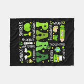 Para leraar st patricks dag paraprofessional fleece deken (Voorkant (Horizontaal))