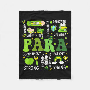 Para leraar st patricks dag paraprofessional fleece deken