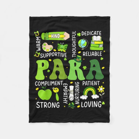 Para leraar st patricks dag paraprofessional fleece deken (Voorkant)