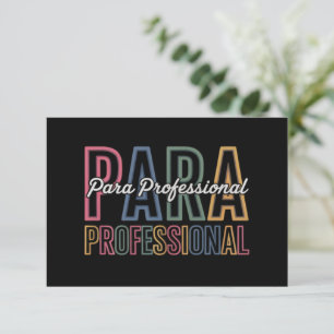 Para Paraprofessional Paraeducator eerste dag teru Bedankkaart