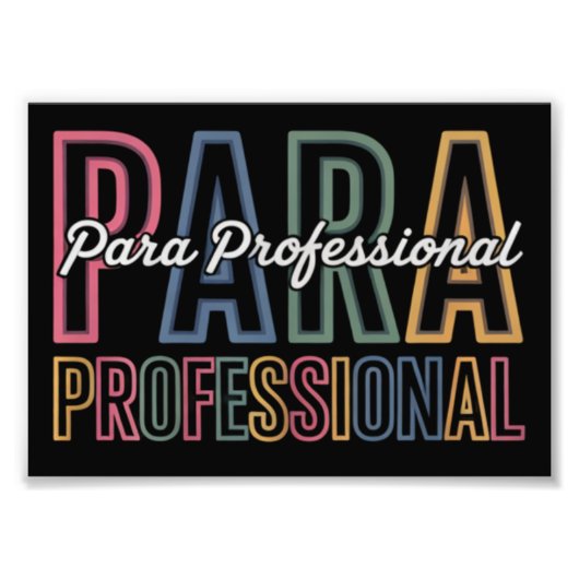 Para Paraprofessional Paraeducator Eerste Dag Teru Foto Afdruk (Voorkant)
