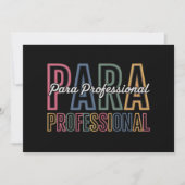 Para Paraprofessional Paraeducator eerste dag teru Kaart (Voorkant)