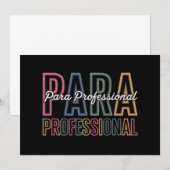 Para Paraprofessional Paraeducator eerste dag teru Kaart (Voorkant / Achterkant)