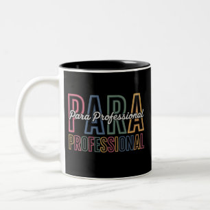 Para Paraprofessional Paraeducator Eerste Dag Teru Tweekleurige Koffiemok