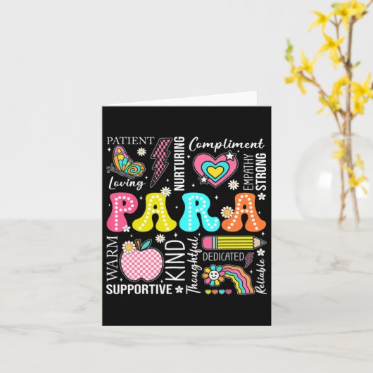 Para Professional Educator 1e dag van Back to Scho Kaart (Gele Bloem)