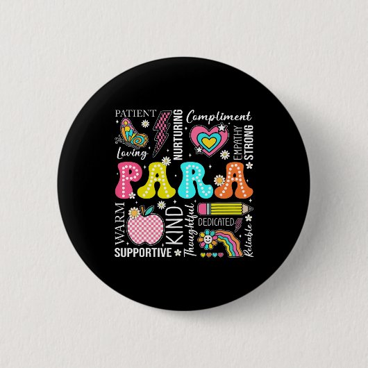 Para-professioneel docent 1e dag terug naar school ronde button 5,7 cm (Voorkant)