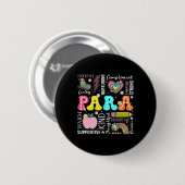 Para-professioneel docent 1e dag terug naar school ronde button 5,7 cm (Voorkant /achterkant)