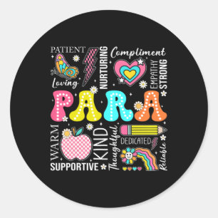Para-professioneel docent 1e dag terug naar school ronde sticker