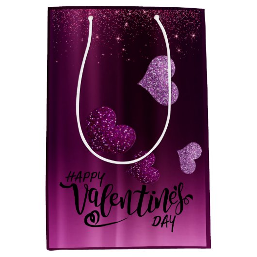 para san Valentin con corazones Medium Cadeauzakje (Voorkant)