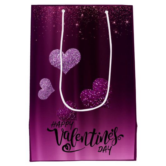 para san Valentin con corazones Medium Cadeauzakje (Achterkant)