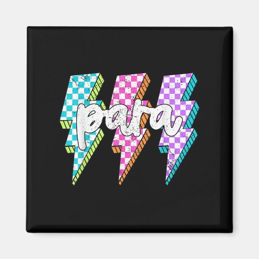 Para Squad Paraprofessional Teacher Lightning Bolt Magneet (Voorkant)