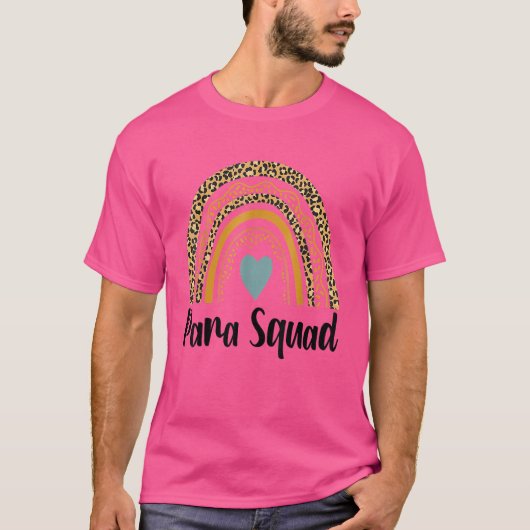 Para Squad Rainbow Leopard eerste dag van schoolth T-shirt (Voorkant)