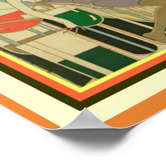 Para Todos Art Deco "Een te veel" Poster 12 x 16 (Hoek)