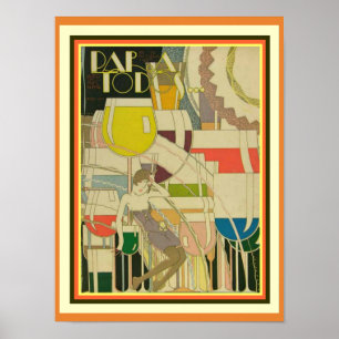 Para Todos Art Deco "Een te veel" Poster 12 x 16