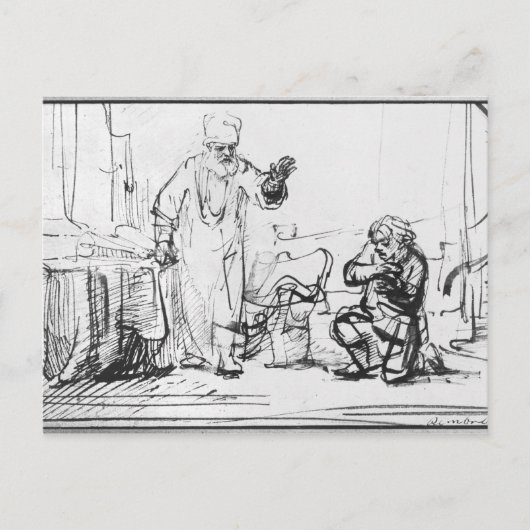 Parabel van de meedogenloze schuldeiser briefkaart (Voorkant)