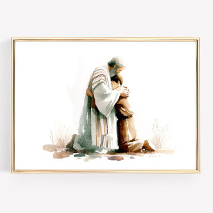 Parabel van de verloren zoon Waterverf Art Poster