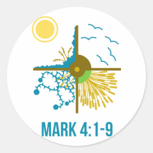 Parabel van de zaaier/vier bodems - evangelie van ronde sticker