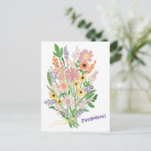 Parabenen Wilde Bloemen Handgeschilderd Gouache Ge Briefkaart (Staand voorkant)