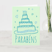 Parabens de Noivado Casamento Bolo de Noiva Belo Kaart (Voorkant)