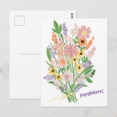 Parabens met de hand geschilderde wilde bloemen Go Briefkaart (Voorkant / Achterkant)