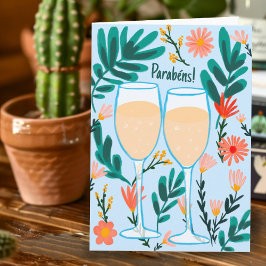 Parabens Mousserende Champagne Huwelijken Verlovin Kaart