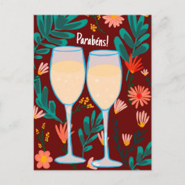 Parabens Mousserende Wijn Champagne Bloemig Gefeli Briefkaart