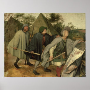 Parable of the Blind, detail of three blind Poster