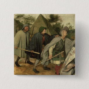 Parable of the Blind, detail of three blind Vierkante Button 5,1 Cm