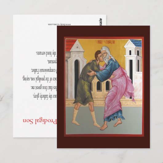 Parable of the Prodigal Son Prayer Card Briefkaart (Voorkant / Achterkant)