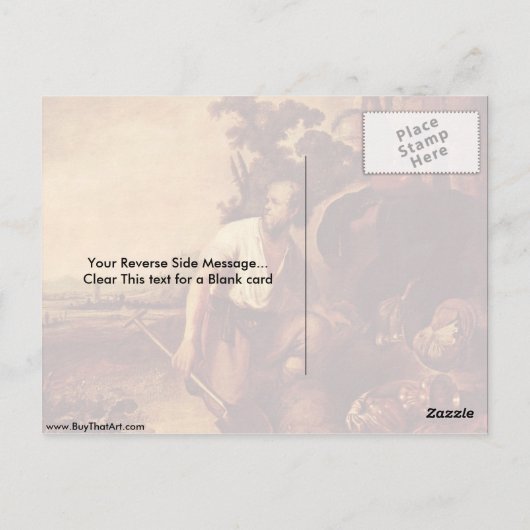 Parable of the Treasure by Rembrandt van Rijn Briefkaart (Achterkant)