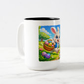 Parables4Kids Easter Bunny Tweekleurige Koffiemok (Voorkant links)