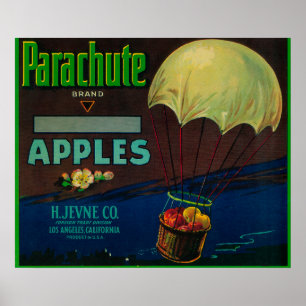 Parachute Apple-label Poster
