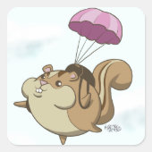 Parachute Chipmunk! Vierkante Sticker (Voorkant)