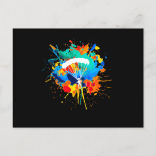 Parachute Colors Skydiver Skydiving Briefkaart