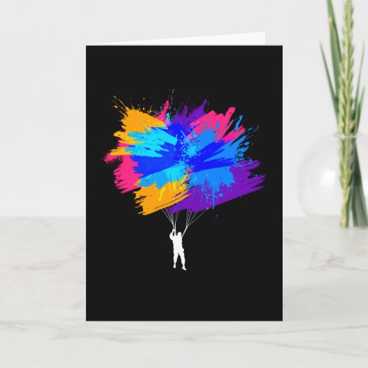 Parachute Colors Skydiver Skydiving Kaart (Voorkant)