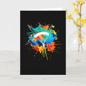 Parachute Colors Skydiver Skydiving Kaart (Gele Bloem)