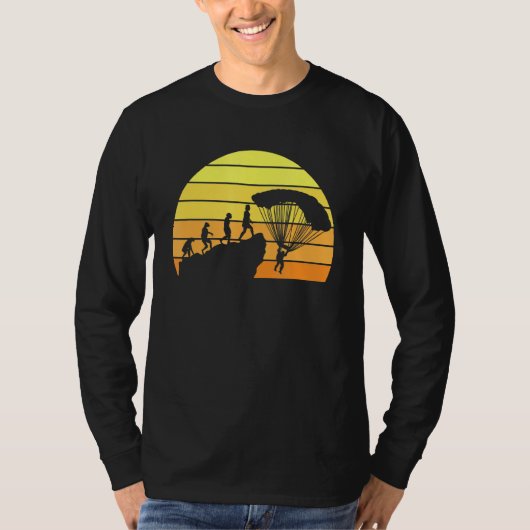 Parachute Evolution Retro Sunset Art T-shirt (Voorkant)