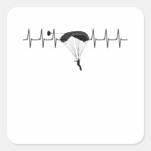 Parachute hartslag Skydiving Sykdive Pulse Vierkante Sticker