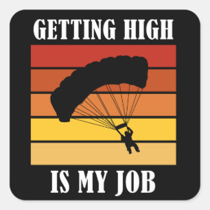 Parachute Jumpin Skydiving Vierkante Sticker