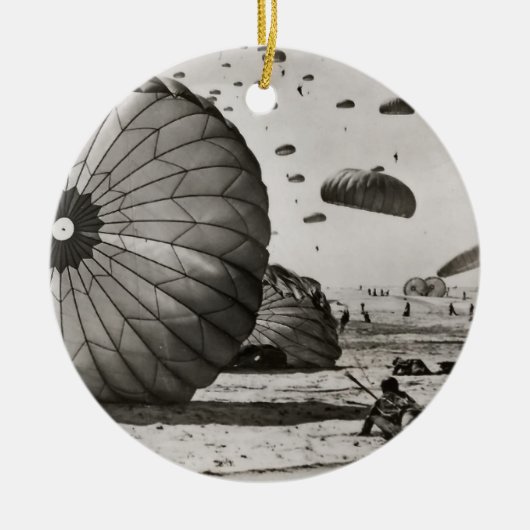  parachute landing keramisch ornament (Voorkant)