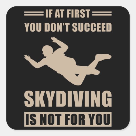 parachute met skydiver vierkante sticker (Voorkant)