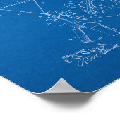 Parachute Patent - Blauwdruk Poster (Hoek)