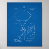 Parachute Patent - Blauwdruk Poster (Voorkant)