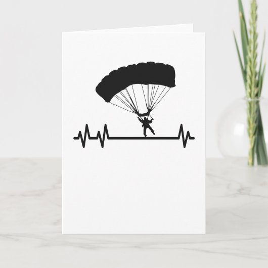 Parachute Pulse Heartbeat Skydiver Skydiving Kaart (Voorkant)