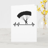 Parachute Pulse Heartbeat Skydiver Skydiving Kaart (Gele Bloem)
