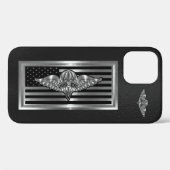 Parachute Rigger Gepersonaliseerd stalen vlag Case-Mate iPhone Case (Achterkant (horizontaal))