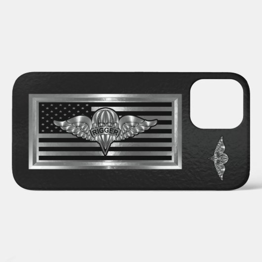 Parachute Rigger Gepersonaliseerd stalen vlag Case-Mate iPhone Case (Achterkant (horizontaal))